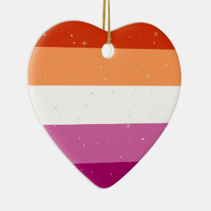 Ornamento De Cerâmica Lesbian Pride Flag Christmas Decoration