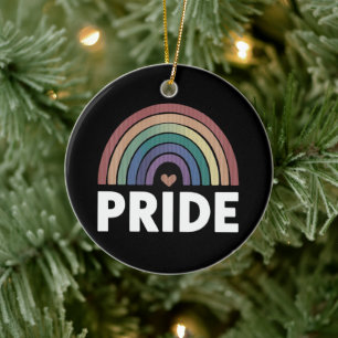 Ornamento De Cerâmica Lésbica Engraçada LGBT Orgulho Gay Arco-íris