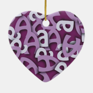 Ornamento De Cerâmica Letra A Purple