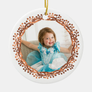 Ornamento De Cerâmica Letra Berry e guião de Natal Feliz