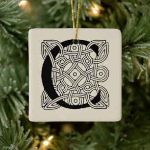 Ornamento De Cerâmica Letra C Vintage Celtic Knot Monograma