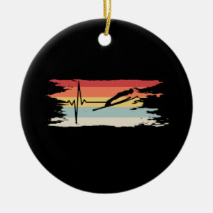 Ornamento De Cerâmica Letra de jumping de esqui