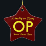 Ornamento De Cerâmica Letra de Variação de Faculdade ou Segundo grau Kee<br><div class="desc">Clique em "personalizar" para personalizar este presente com seu próprio plano de fundo e esquemas de cor de fonte.</div>