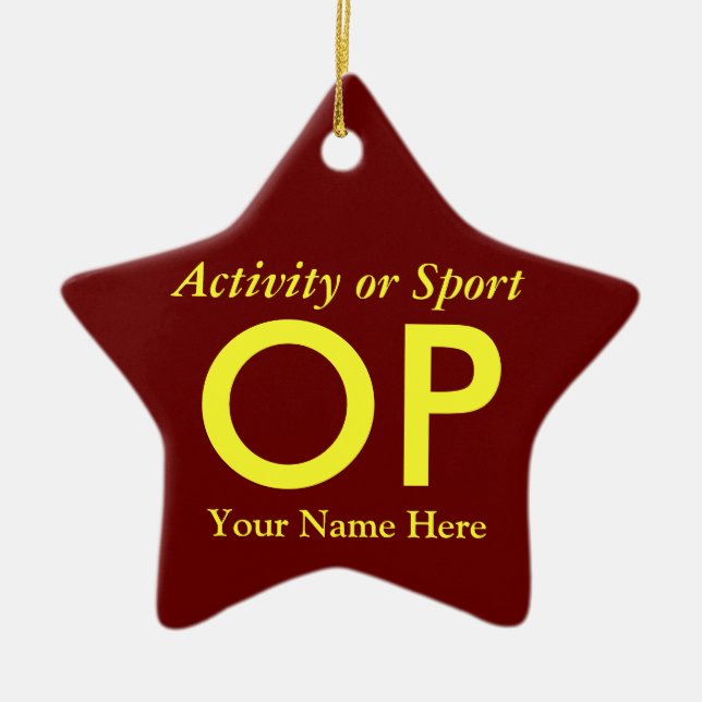 Ornamento De Cerâmica Letra de Variação de Faculdade ou Segundo grau Kee (Frente)