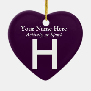 Ornamento De Cerâmica Letra de Variação de Faculdade ou Segundo grau Kee