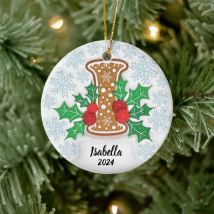 Ornamento De Cerâmica Letra I Natal Nome Personalizado