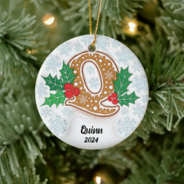 Ornamento De Cerâmica Letra Q Nome Personalizado Monograma Natal