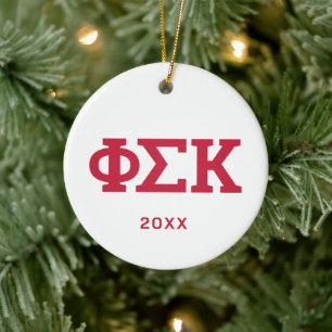 Ornamento De Cerâmica Letras da Phi Sigma Kappa