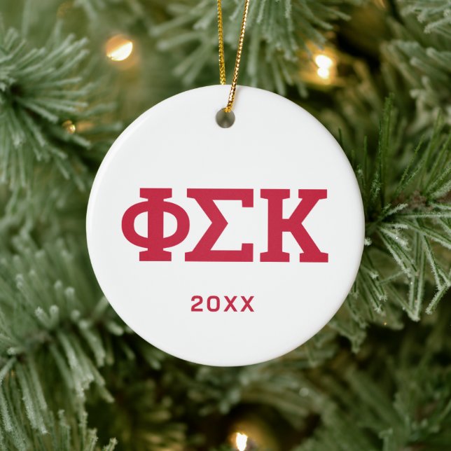 Ornamento De Cerâmica Letras da Phi Sigma Kappa (Árvore)