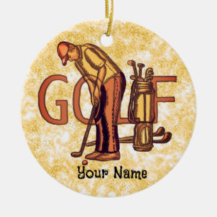 Ornamento De Cerâmica Letras do Homem de Golfe
