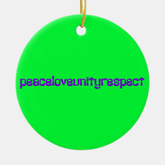 Ornamento De Cerâmica Letras do roxo do delírio do respeito da unidade