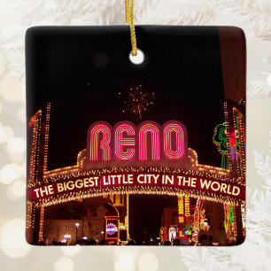 Ornamento De Cerâmica Letreiro de Reno Duplo Lado Foto