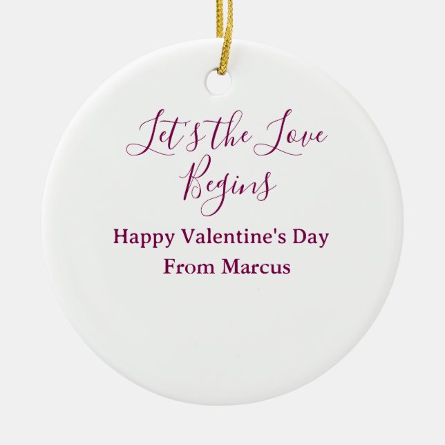 Ornamento De Cerâmica lets the fun begins happy new year name year simpl (Frente)