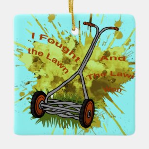 Ornamento De Cerâmica Lewn Mower