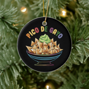 Ornamento De Cerâmica LGBT Pico De Gayo Funny Orgulho gay Rainbow