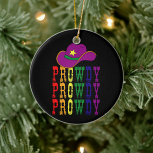 Ornamento De Cerâmica LGBT Rodeo Cowboy Howdy Gay Ocidental