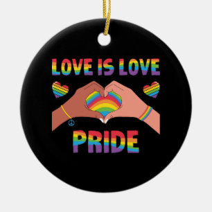 Ornamento De Cerâmica LGBTQ - O Amor É O Orgulho