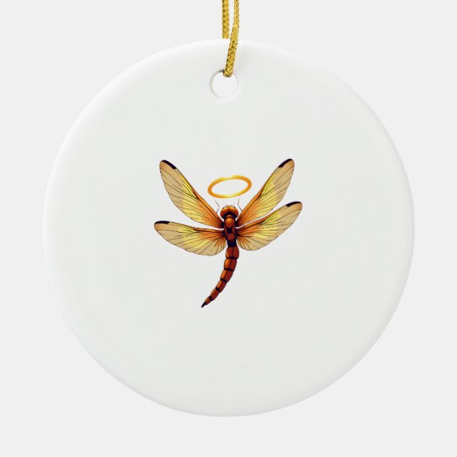 Ornamento De Cerâmica Libélula Anjo (Frente)