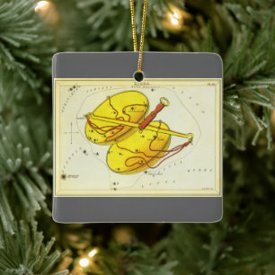 Ornamento De Cerâmica Libra Balanças Constellação Vintage Espelho de Urâ