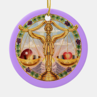 Ornamento De Cerâmica Libra do zodíaco - personalize-o!
