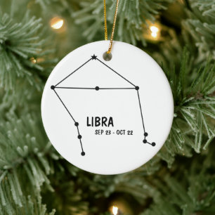 Ornamento De Cerâmica Libra Ornament