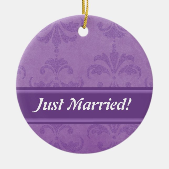 Ornamento De Cerâmica Lilac Damask (Frente)