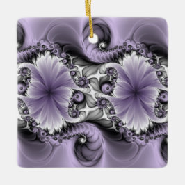 Ornamento De Cerâmica Lilac Illusion Abstrato Floral Fractal Art Fantasy