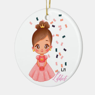 Ornamento De Cerâmica Lilibet batizada de Peach Princess Gifts para Meni