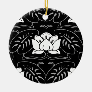 Ornamento De Cerâmica Lily Motif de Água Negra