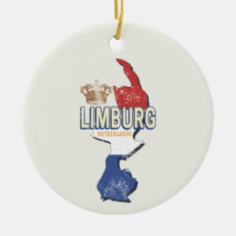 Ornamento De Cerâmica Limburg Países Baixos Mapa neerlandês Vintage Souv