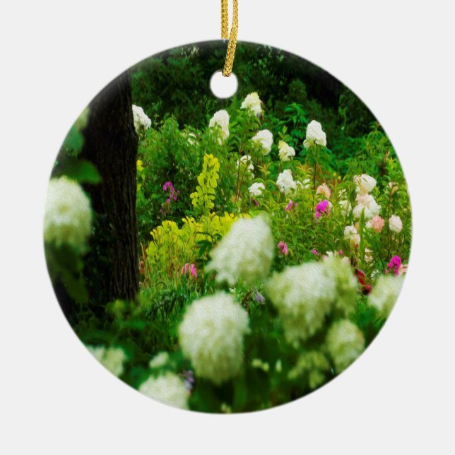 Ornamento De Cerâmica Limelight Hydrangeas no meu Jardim Rubio (Frente)