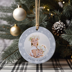 Ornamento De Cerâmica Limite do Floco de Neve Foto