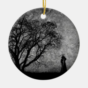 Ornamento De Cerâmica Limites De Arte Original Do Falln Grim Reaper Entr