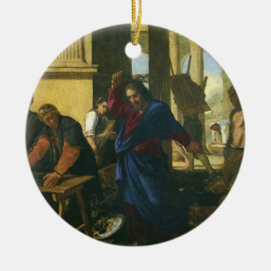 Ornamento De Cerâmica Limpeza do Templo de Jesus Cristo