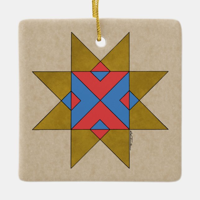 Ornamento De Cerâmica Lincolnshire Auseklis Witch Mark (Frente)