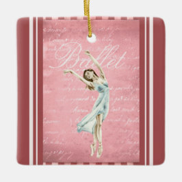 Ornamento De Cerâmica Linda Aquarela Ballerina Rosa Natal