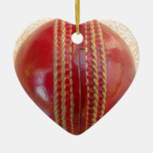 Ornamento De Cerâmica Linda Bola de Couro Vermelho de Críquete Internaci