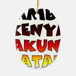 Ornamento De Cerâmica Linda Jambo Kenya Hakuna Matata Lovely Art