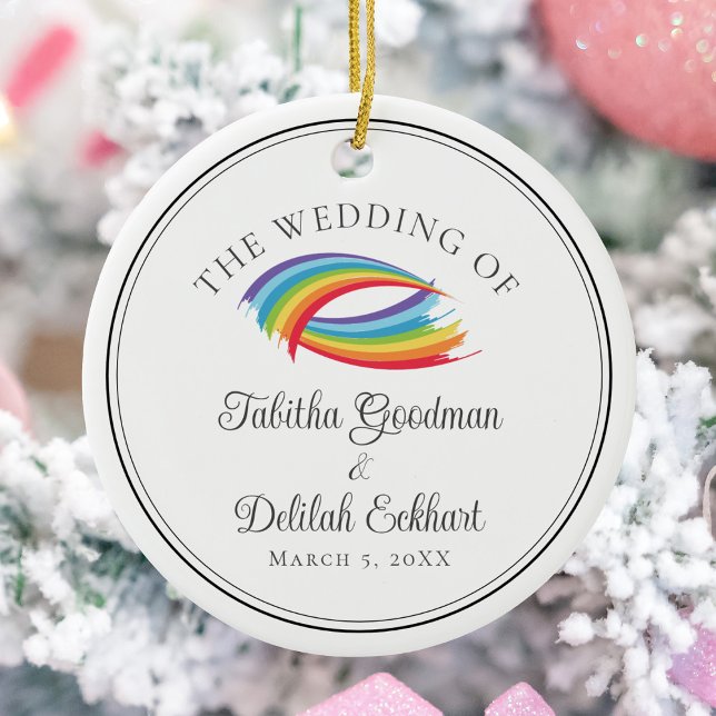 Ornamento De Cerâmica Linda Onda Arco-Íris Ondas Casadas Manchinho Natal (Criador carregado)