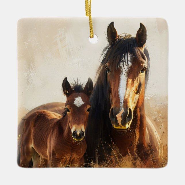 Ornamento De Cerâmica Linda pintura Mare e Foto (Frente)