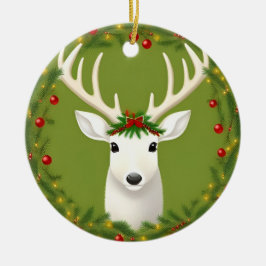 Ornamento De Cerâmica Lindo cervo de natal 