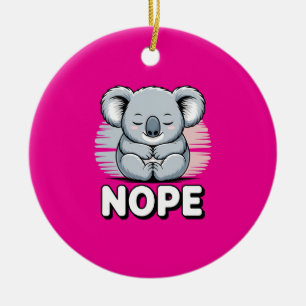 Ornamento De Cerâmica Lindo Coala Dormindo “Não” Cartoon Engraçado