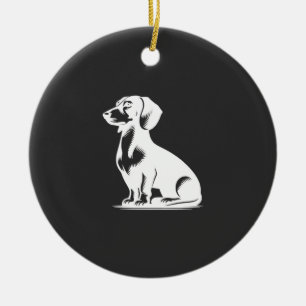 Ornamento De Cerâmica Lindo Dachshund Pequeno Cão de Caça Estiloso