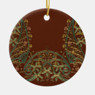 Ornamento De Cerâmica Lindo Floral Nouveau Com Lírio
