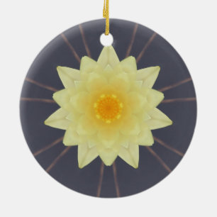Ornamento De Cerâmica Lindo Lótus Amarelo