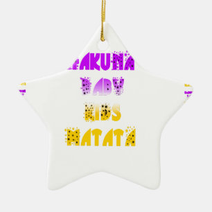 Ornamento De Cerâmica Lindo Roxo e Amarelo Hakuna Matata Bebê Crianças R