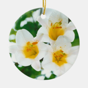 Ornamento De Cerâmica Lindos lírios brancos - Candidato Lilium