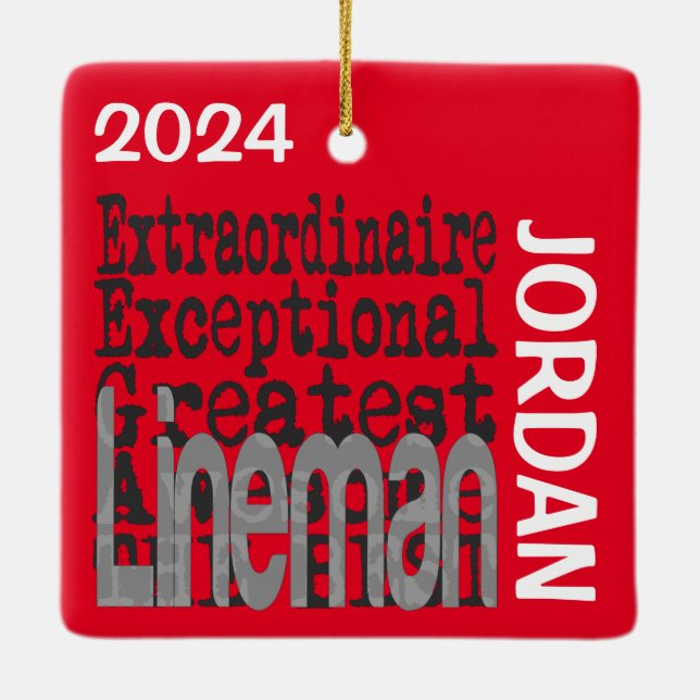 Ornamento De Cerâmica Lineman Extraordinaire CUSTOM (Verso)