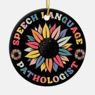 Ornamento De Cerâmica Linguagem Sunflower SLP Linguagem Patologista Gift