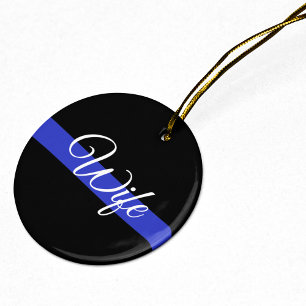 Ornamento De Cerâmica Linha Azul Fino: Esposa da Polícia